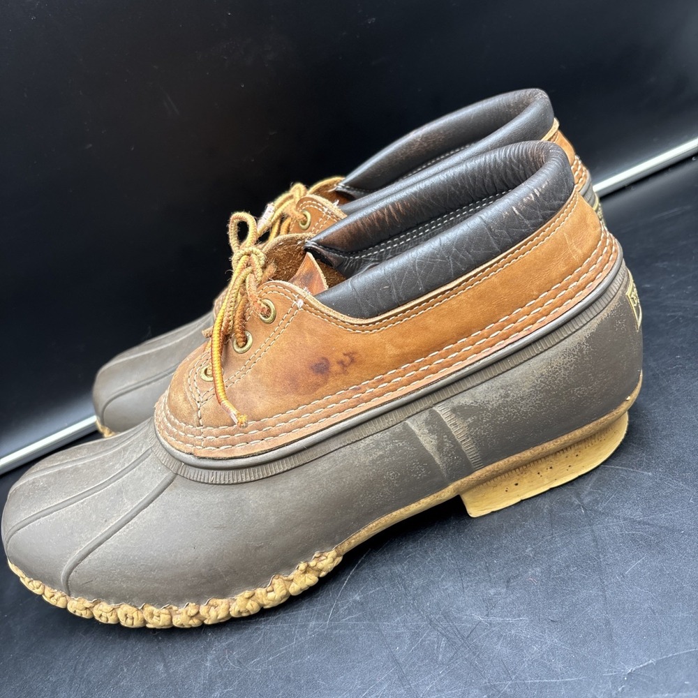 LL Bean Classic Duck Boot Low Top Men 12 M USA Made Maine Jim Wilbur Chain Sole